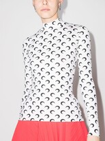 Thumbnail for your product : Marine Serre Moon-Print Turtleneck Top