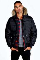 Thumbnail for your product : boohoo Four Pocket Bomber Style Parka