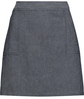 A.P.C. Eddie Cotton-Blend Chambray Mini Skirt