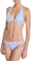 Thumbnail for your product : Letarte Reversible Elephant/Stripes Triangle Bikini Top