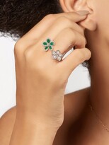 Thumbnail for your product : David Morris 18kt white gold Miss Daisy emerald and diamond ring