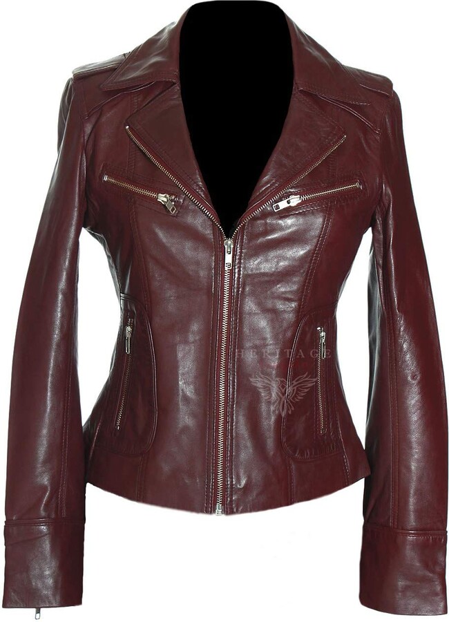leather biker jacket size 18