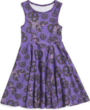 TJMAXX Girls Hi-Shine Skater Dress, Spandex/Polyester