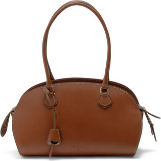 TJMAXX Leather Clean Half Moon Satchel And Charm, Leather/Gold