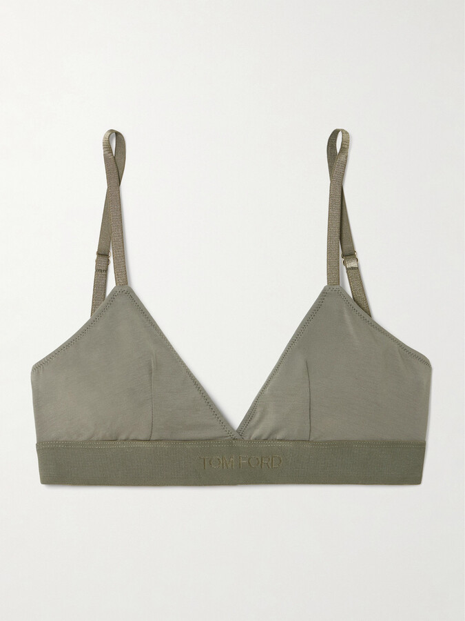 Tom Ford Stretch-modal Jersey Soft-cup Triangle Bra - Green