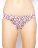 Thumbnail for your product : Piha Ditsy Stripe Gathered Side Bikini Bottoms