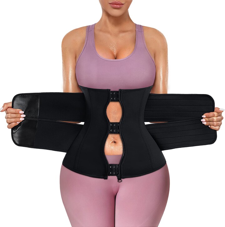Women Waist Trainer Cincher Sweat Belt Shapewear Tummy Control Workout Corset UK 