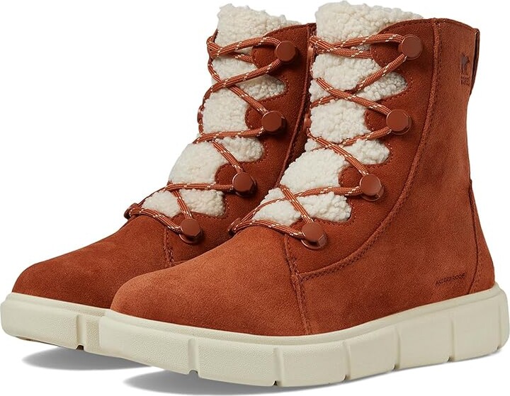 Sorel Explorertm III Joan Cozy Waterproof Women's Snow Shoes Sanguine/Natural : 5.5 B - Medium, Rubber/Suede