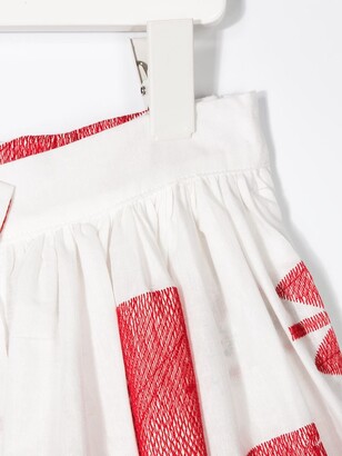 Caffe' D'orzo Pleated Print Skirt