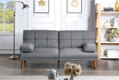 Latitude Run Mustard Polyfiber Couch With Solid Wood Legs And Elegant Appearance Spacious Seating