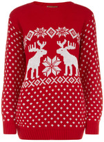 Thumbnail for your product : Dorothy Perkins Red novelty reindeer jumper