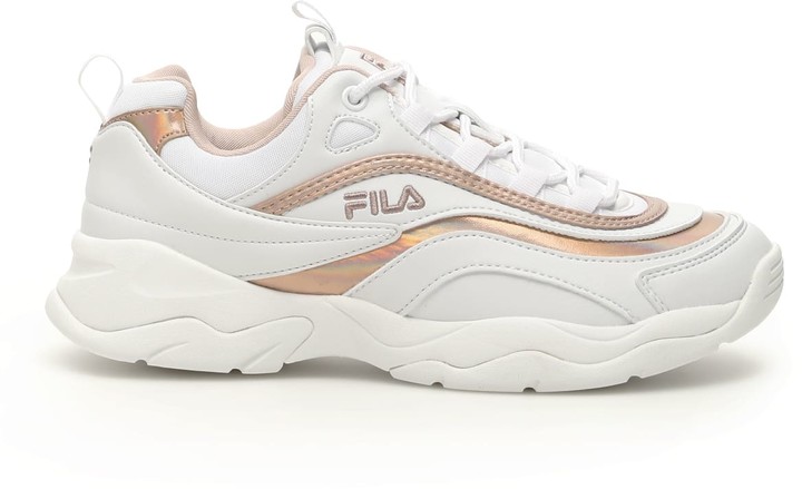 fila white pink shoes