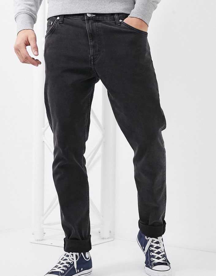 clarity Put together Perch Weekday Sunday relaxed tapered comfort fit jeans in black - ShopStyle