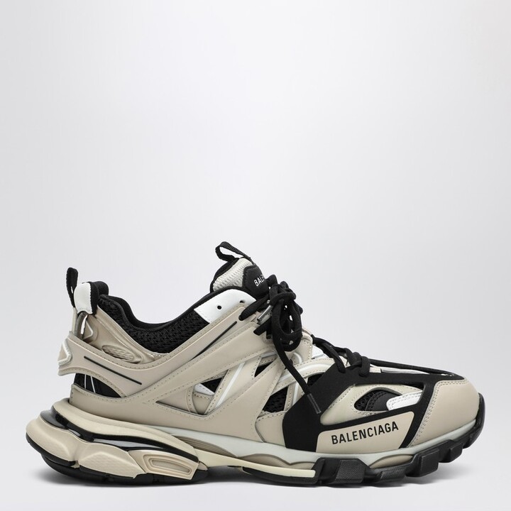 Balenciaga Track beige/black mesh and nylon trainer