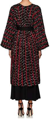 Zero Maria Cornejo Women's Oki Jacquard-Knit Fil Coupé Long Coat - Black, Rouge, White pepper