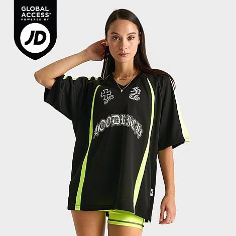Hoodrich Women's Gothic Oversized Jersey in Black/Neon Green | Size: Medium