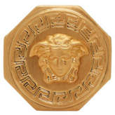 Thumbnail for your product : Versace Gold Octagonal Medusa Ring