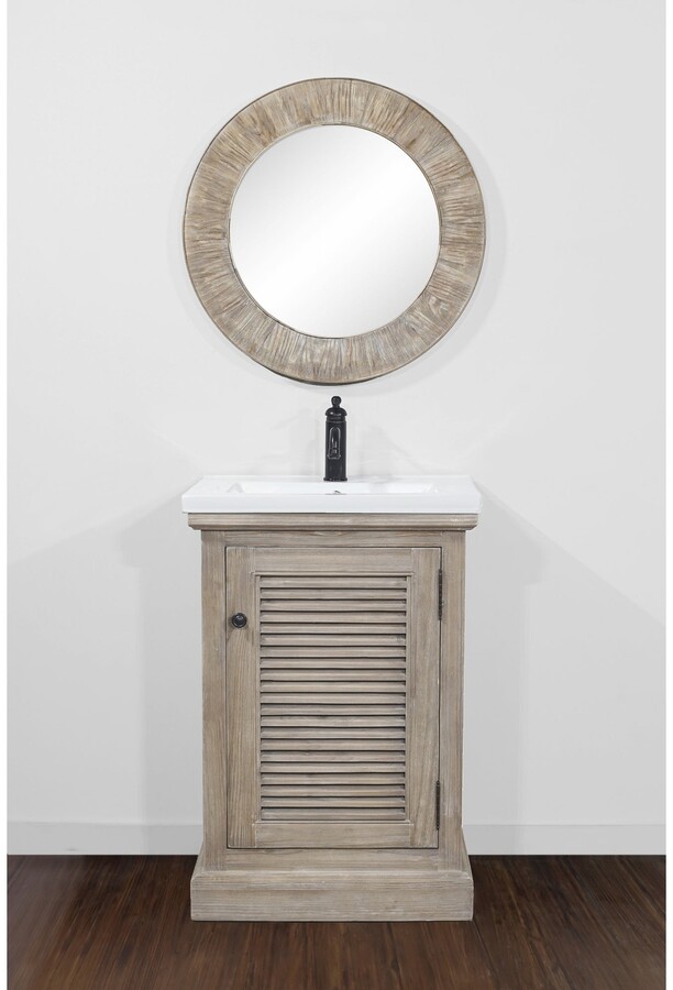 Rustic Solid Fir Single Sink Vanity, Reclaimed Wood Bathroom Vanity 24 Inch