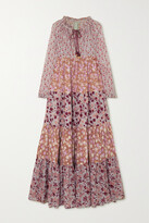 Thumbnail for your product : Yvonne S Hippy Tiered Printed Cotton-voile Maxi Dress - Pink - x small