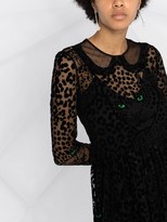 Thumbnail for your product : RED Valentino Flock Leopard-Print Long Dress