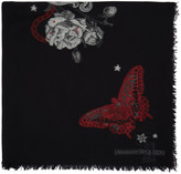 Thumbnail for your product : Alexander McQueen Black Tattoo Skull Shawl Scarf