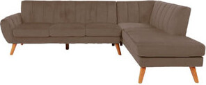 Ivy Bronx Contemporary 2-Pcs Sectional Set Living Room Furniture Velvet Couch Left Facing Sofa