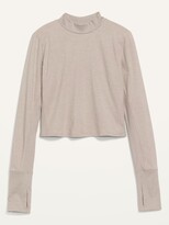 Thumbnail for your product : Old Navy CozeCore Long-Sleeve Cropped Rib-Paneled Top for Women