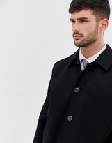 Thumbnail for your product : ASOS DESIGN DESIGN shower resistant single breasted trench in black