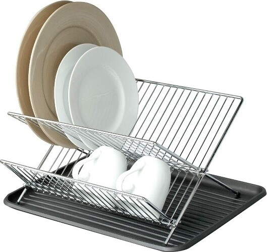 Smart Design SmartDesign®ChromeFoldingDishDrainer–withPlasticDrainboard