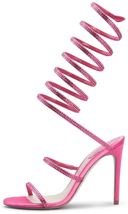 snake ankle wrap suede sandal