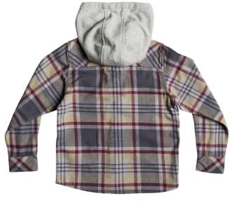 Quiksilver Hooded Plaid Flannel Shirt