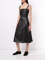 Thumbnail for your product : Proenza Schouler White Label Belted Nappa-Leather Midi Dress