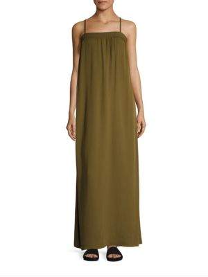 Vince Silk Embroidered Maxi Gown