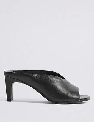 Marks and Spencer Leather Straight Back Mules Sandals