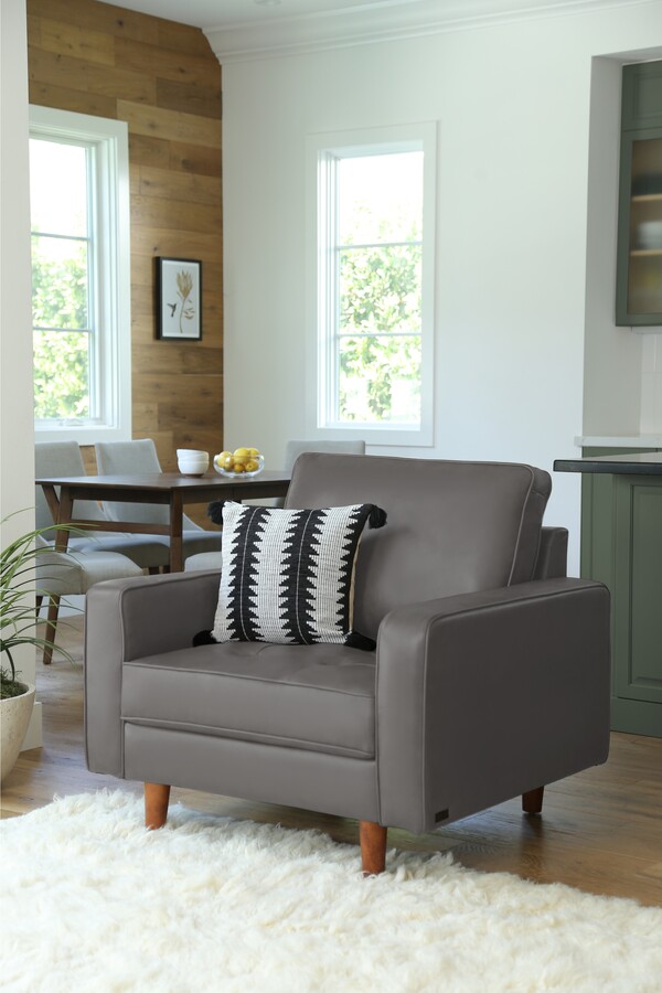 Abbyson Holloway Midcentury Modern Top Grain Leather Armchair ShopStyle