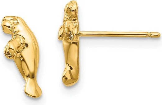 Black Bow Jewelry Co. BlackBowJewelryMiniManateePostEarringsin14kYellowGold