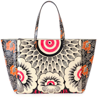 Valentino Covered Mixed Floral-Print Tote Bag, Red Multi