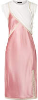 Alexander Wang - Layered Lace-trimmed Satin And Jersey Dress - Antique rose