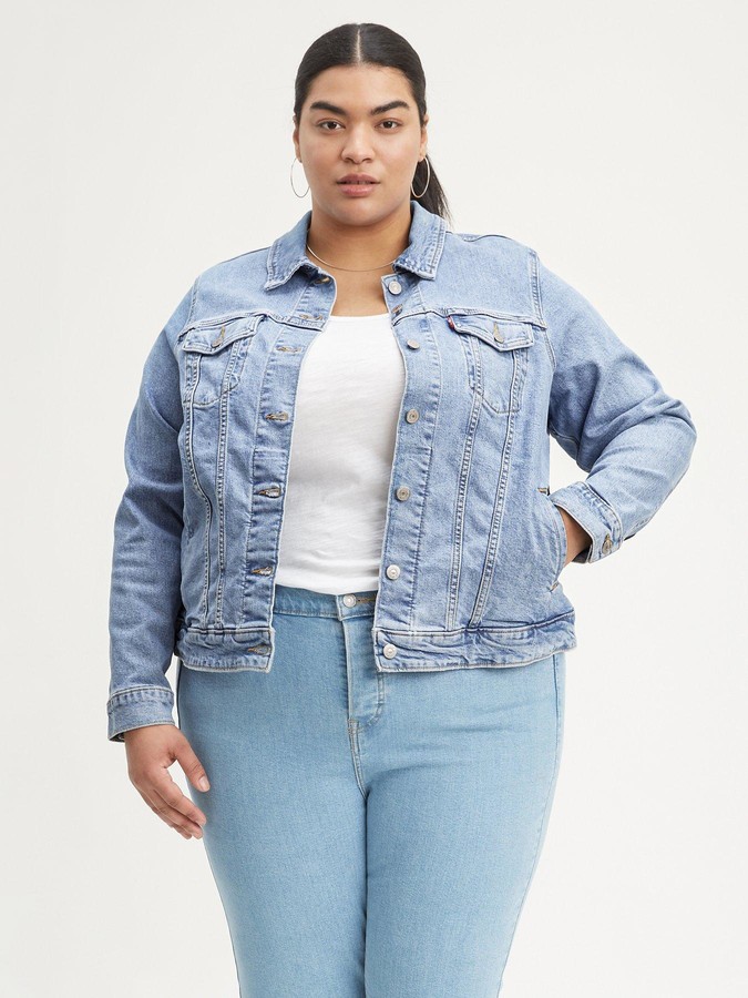 plus size fitted denim jacket