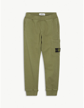 Stone Island Brand-patch tapered cotton-jersey jogging bottoms 4-14 years