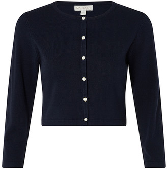 Under Armour Mara Cropped Cardigan with Mock-Pearl Buttons Blue