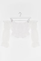 Thumbnail for your product : Nasty Gal Womens Sheer Off The Shoulder Crop Top - White - 10
