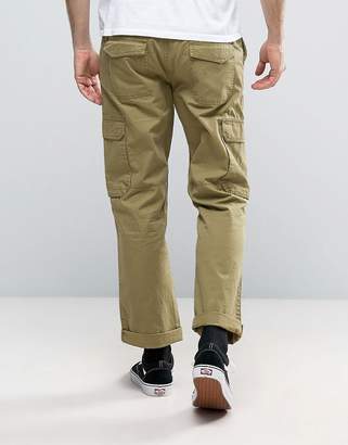 ASOS DESIGN Slim Cargo Pants With Rip & Repair Detail In Khaki