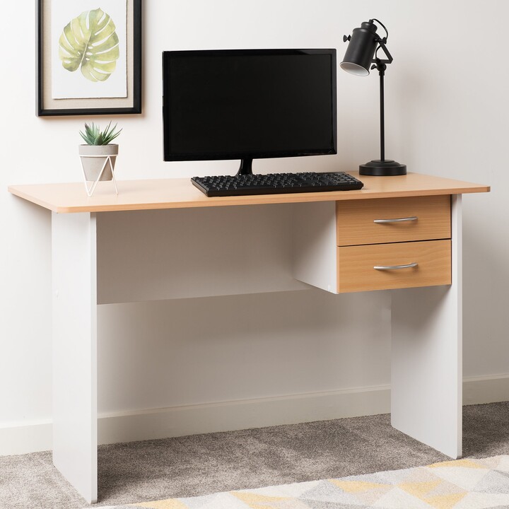 Dunelm Jenny Desk White and Brown ShopStyle