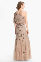 Thumbnail for your product : Adrianna Papell Beaded One Shoulder Gown (Regular & Petite)