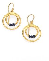 Thumbnail for your product : Gurhan Hoopla Blue Sapphire, Sterling Silver & 24K Yellow Gold Drop Earrings