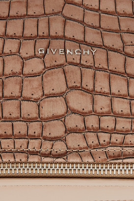 Givenchy Medium Pandora bag in taupe croc-effect leather and suede