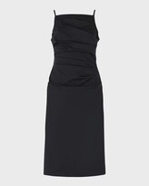 Thumbnail for your product : Marella Filing Square-Neck Ruched Poplin Midi Dress