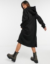 Thumbnail for your product : Weekday Macie midi hoodie dress in black