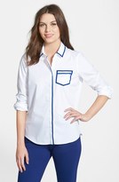 Thumbnail for your product : Pink Tartan Trompe l'Oeil Stretch Cotton Shirt